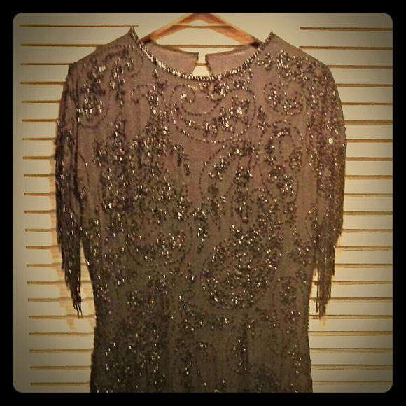Sexy great gasby style sequence dress with beading