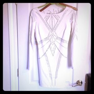 White Bebe dress with silver studs!
