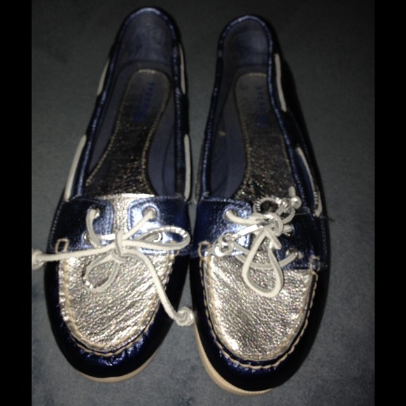 Blue Metallic Sperry's