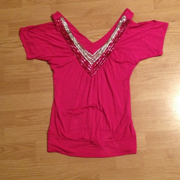 V-Neck sequin top