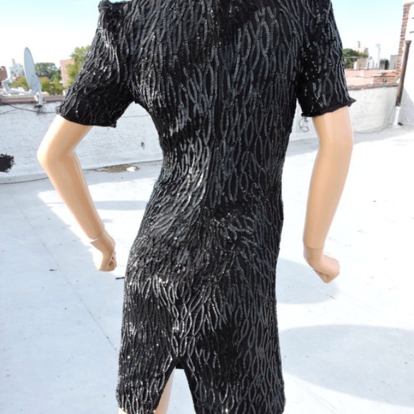 Black sequin vintage dress - Picture 3 of 4
