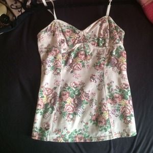 aritzia (talula) bustier floral tank