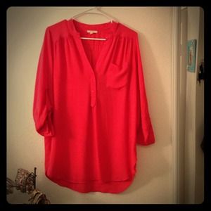 Salmon colored chiffon shirt