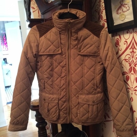 Tan quilted winter jacket