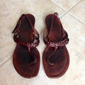 Brown leather sandals