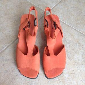 Orange leather sandals