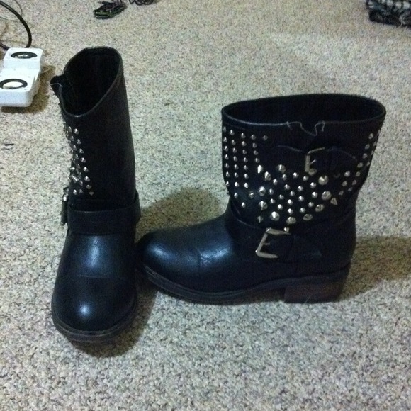 Black studded boots
