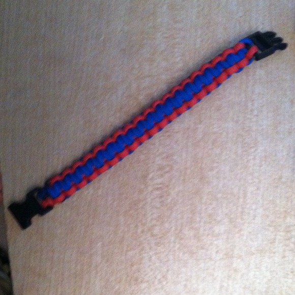 Handmade Red an blue survival bracelet