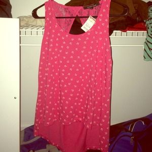 Coral tank top with open back