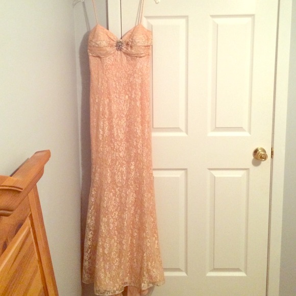 Light pink/nude lace prom dress!