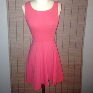 Open back coral dress