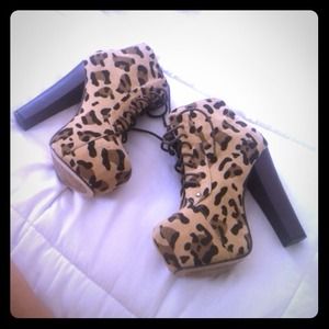 Cheetah platform booties