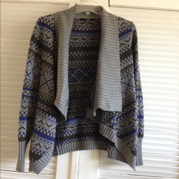 Aztec print grey cardigan