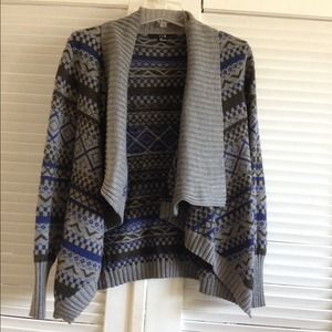 Aztec print grey cardigan