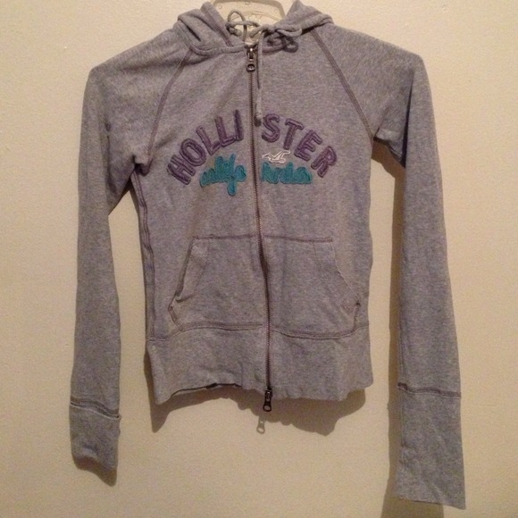 Hollister Zip Up Grey Hoody