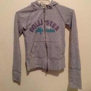 Hollister Zip Up Grey Hoody