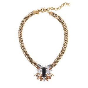 Jcrew Brass Piled Stone Necklace