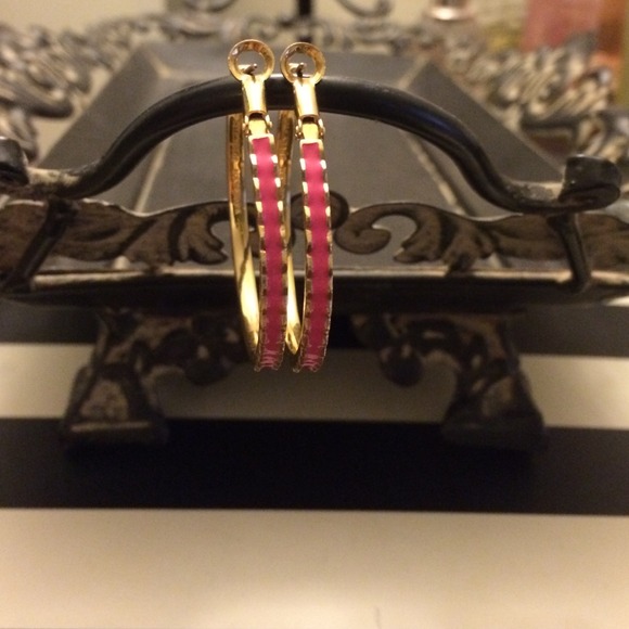 Kate spade gold and pink hoops