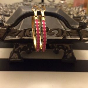 Kate spade gold and pink hoops