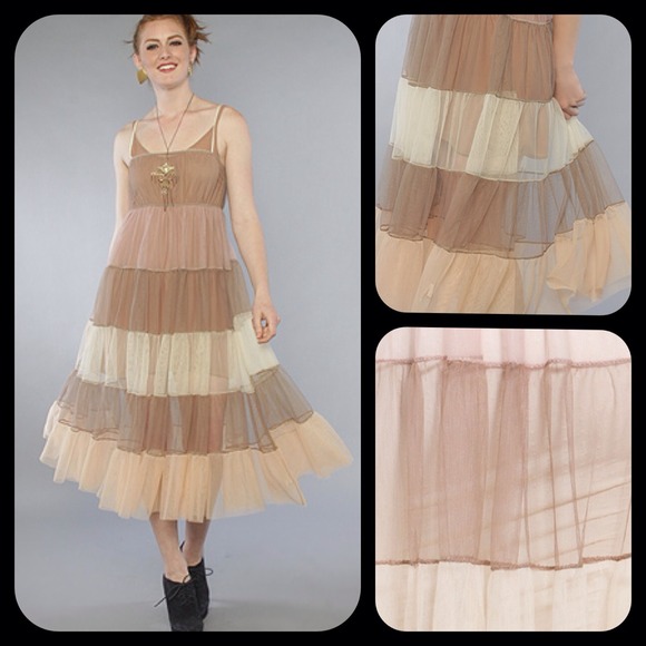 Free People Tulle Tiered Maxi Slip Dress