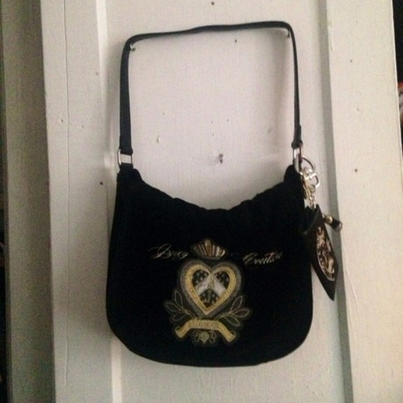 Juicy Couture velvet black and gold bag