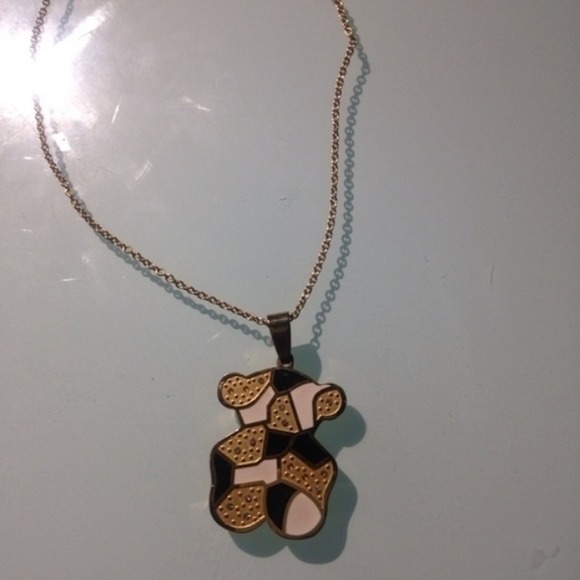 Gold and black panda necklace