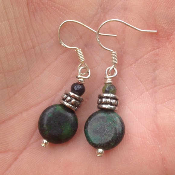 Green Australian Jasper Earrings - Picture 4 of 4