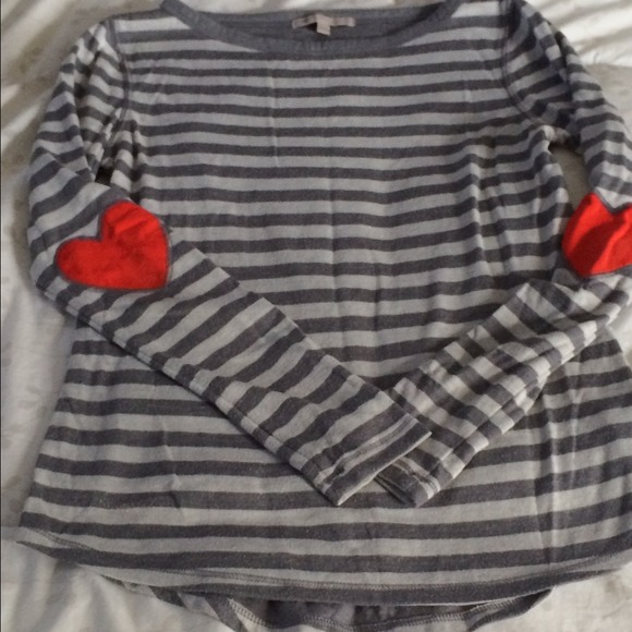 Fall Pick- Fitted Stripe with Accent Heart Sleeves