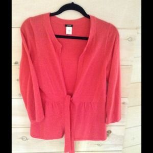 JCrew wool & cashmere raspberry cardigan