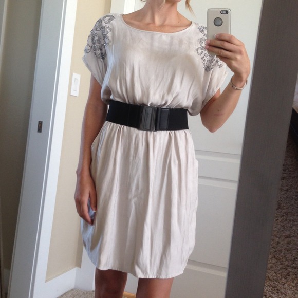 Express silver dress.