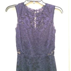 Navy blue lace cocktail dress, worn only once!