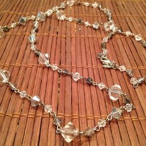 🔴 BUNDLED 🔴 Long silver tone glass bead necklace