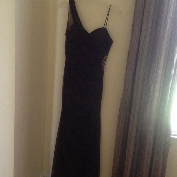 Long purple evening gown