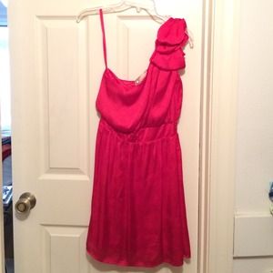 Red satin cocktail dress, worn once!