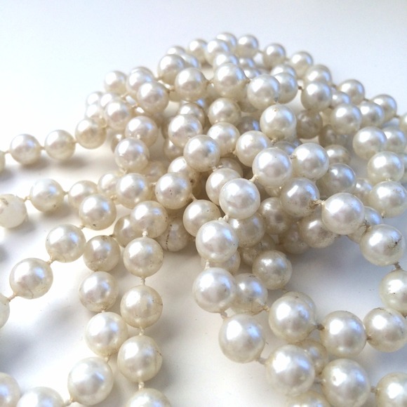 Long Faux Pearl Necklace