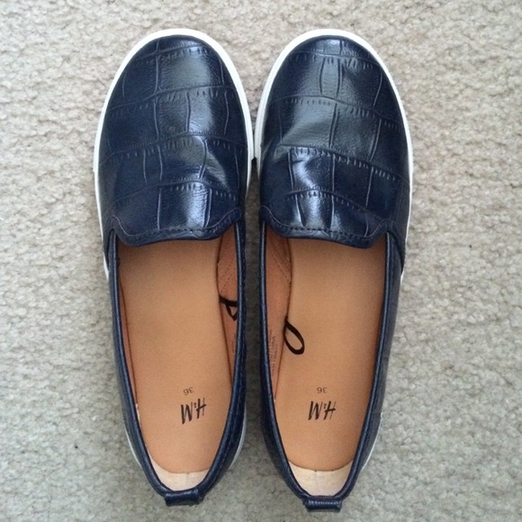 H&M navy slip ons