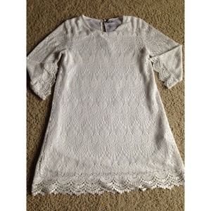 Beautiful White Lace Dress With Scalloped Ends