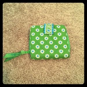 Retired Vera Bradley Green Apple Bifold Wallet