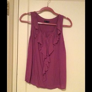 Gap purple tank top with ruffles