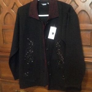Black embellished sweater