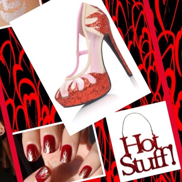 👠💥HP💥 FLAMED GLITTER HEELS 🔥
