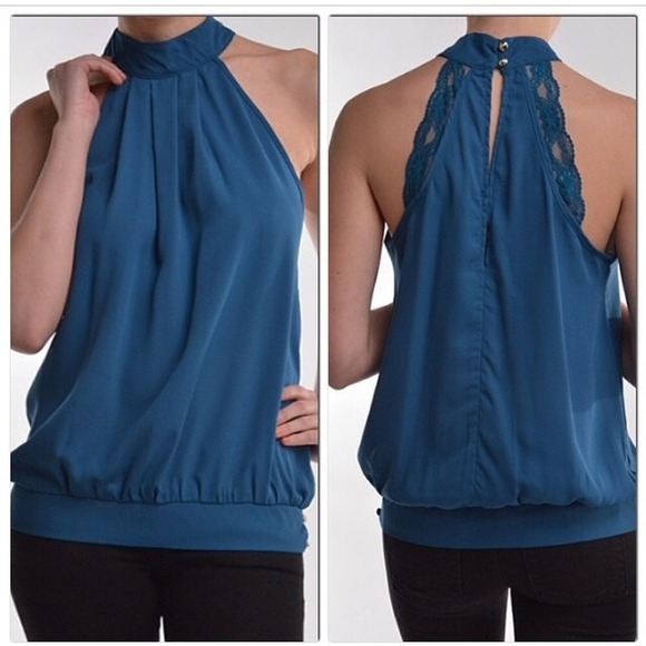Teal Halter Top