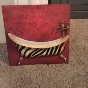 Metal bathtub artwork