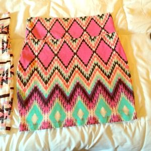 Two cotton printed bodycon skirts!