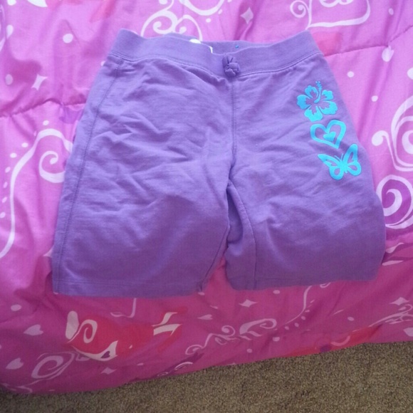 Girls purple shorts with cute design on side
