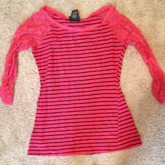 Lace and stripes top