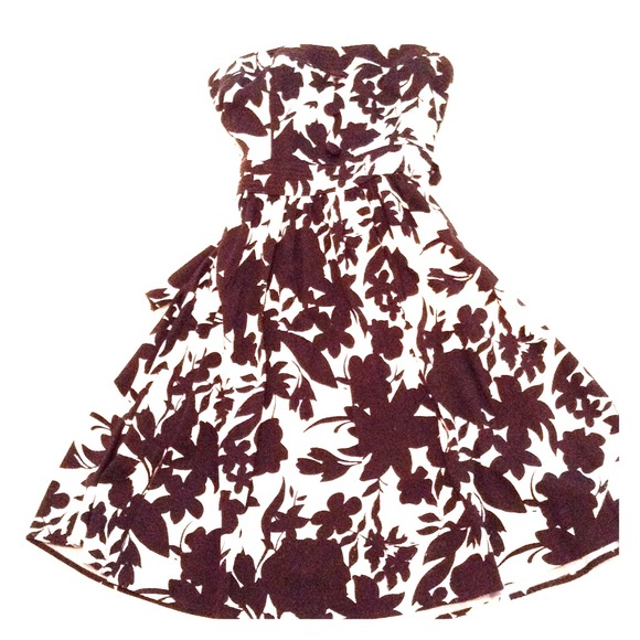 B. smart brown floral dress