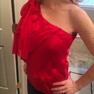 Robert Rodriguez red silk top blouse size 0