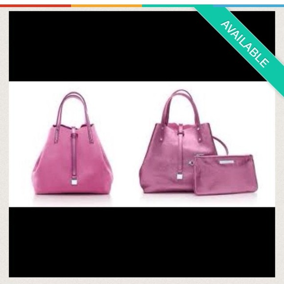 Authentic Tiffany & Co pink suede reversible purse