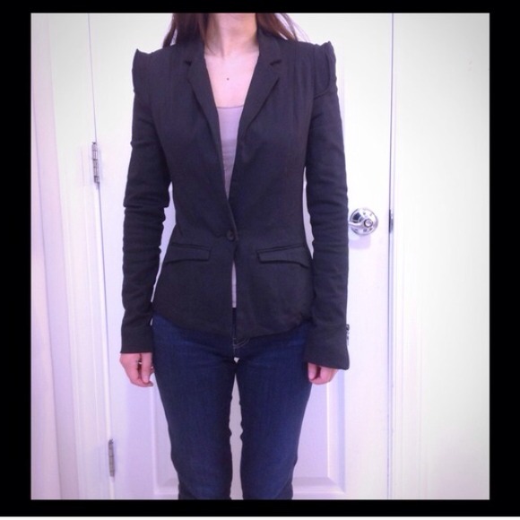 Blazer with Exaggerated Shoulders